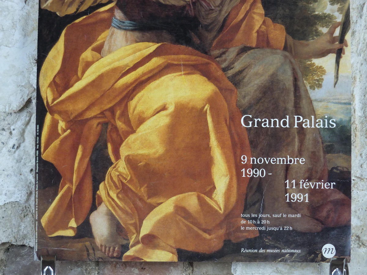 1990 Simon Vouet Poster, Heavenly Charity, La Charite Celeste, Grand Palais, French baroque, artist gallery exhibition wall art decor