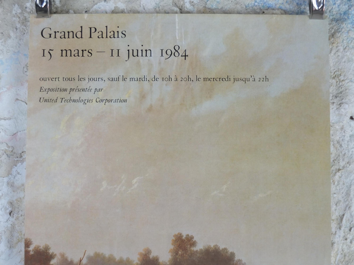 1984 George Caleb Bingham Poster, Fur Traders Descending the Missouri, US Romantism, Grand Palais, artist gallery exhibition wall art decor