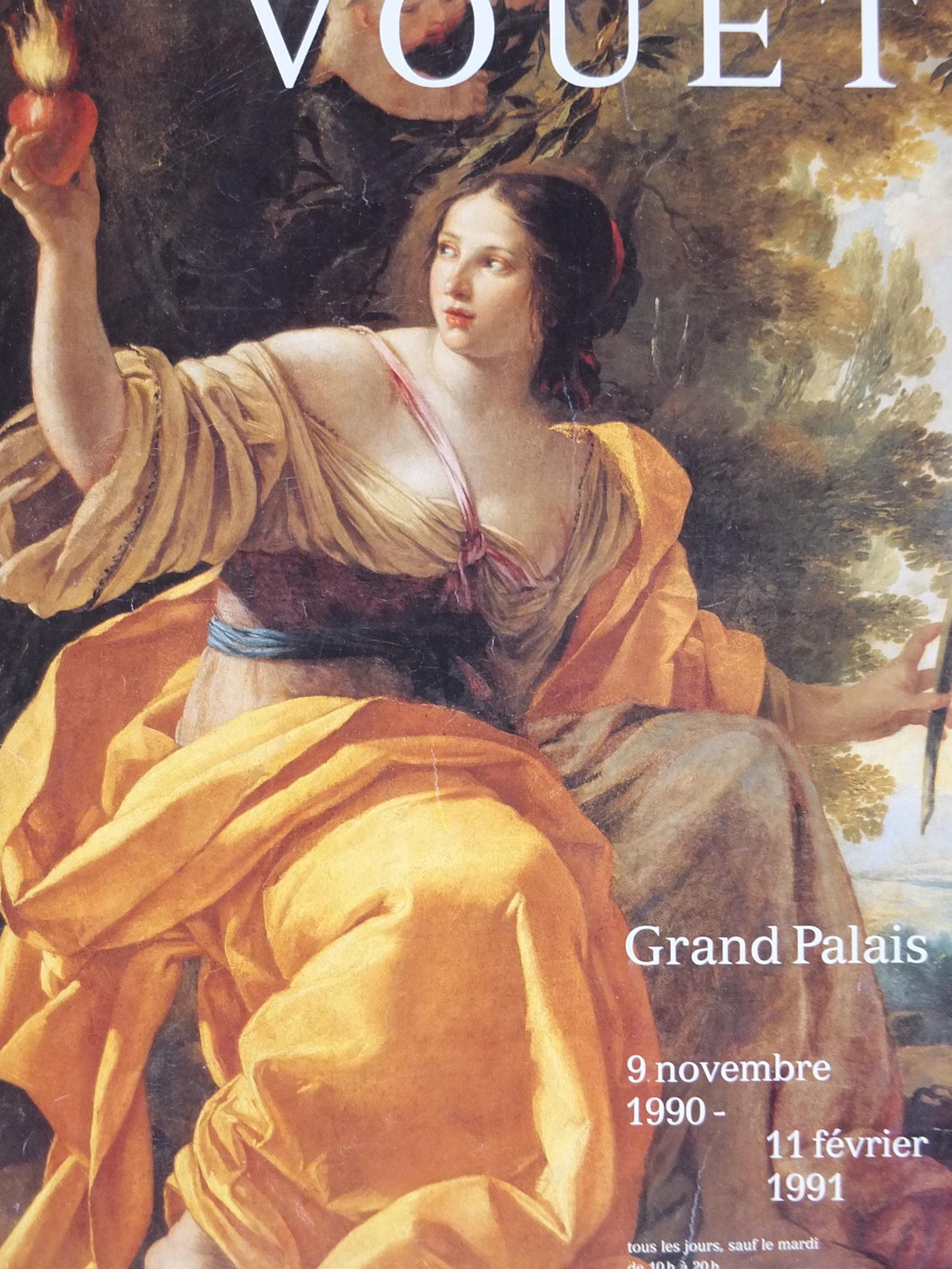 1990 Simon Vouet Poster, Heavenly Charity, La Charite Celeste, Grand Palais, French baroque, artist gallery exhibition wall art decor