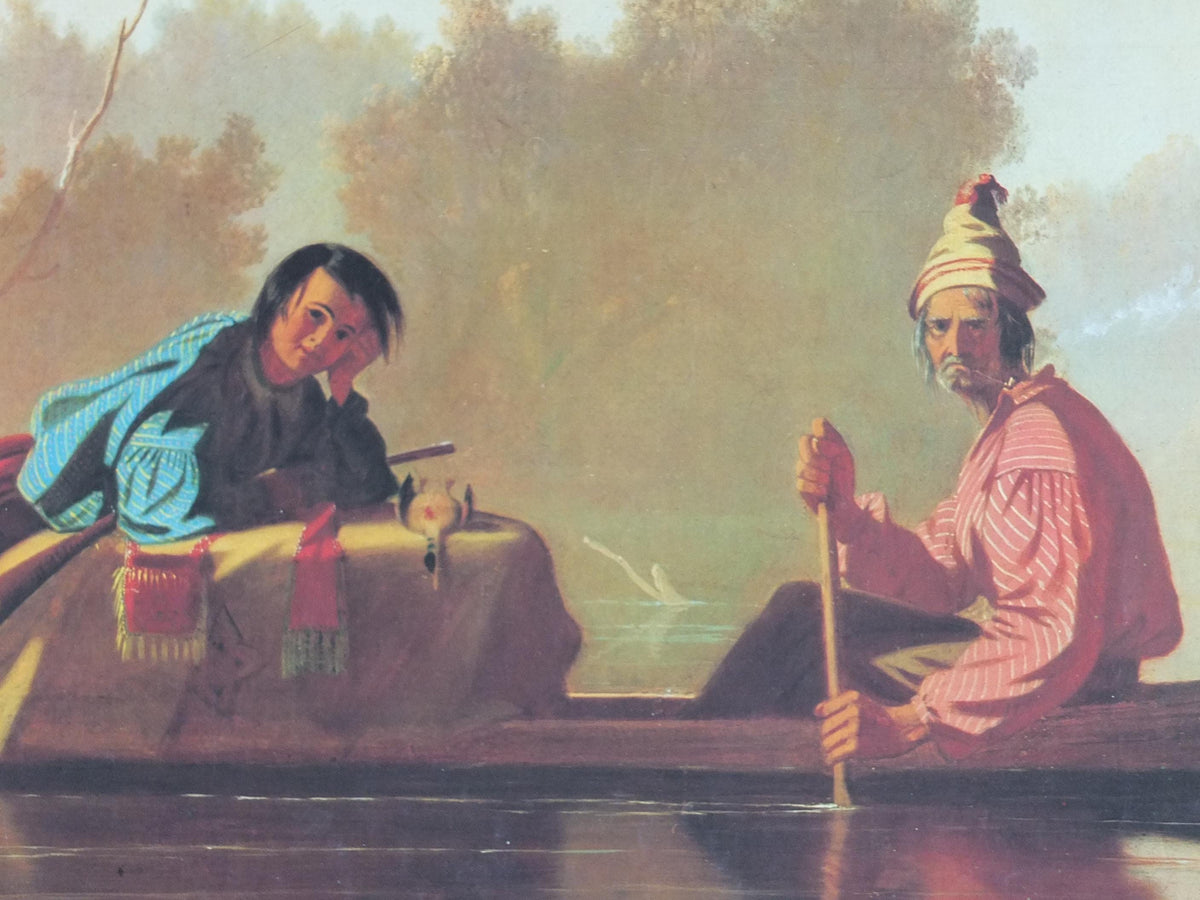 1984 George Caleb Bingham Poster, Fur Traders Descending the Missouri, US Romantism, Grand Palais, artist gallery exhibition wall art decor