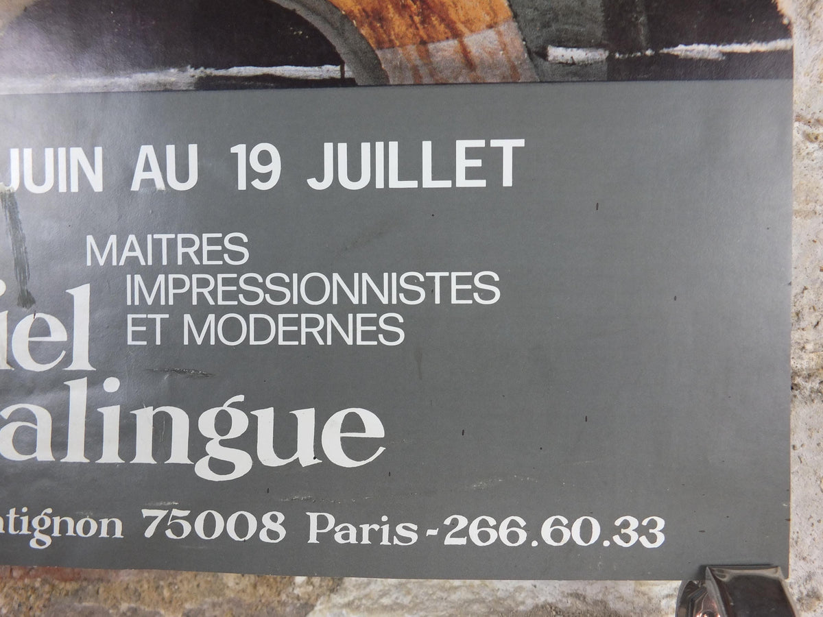 1970s Georges Braque Poster, Still life with fruit & guitar, Daniel Malingue Paris, Cubism, Fauvism, gallery exhibition, wall art decor