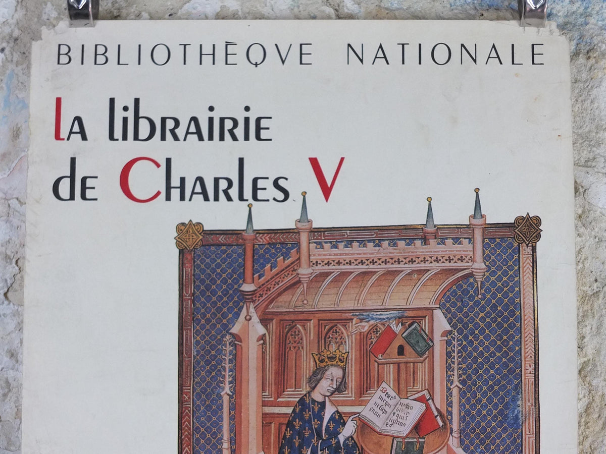 1968 King Charles V Poster, French Royal Library : 600 years anniversary, Bibliotheque Nationale Paris, wall art decor