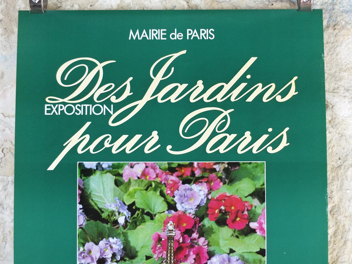 1984 Gardens of Paris Poster, Primula Mairie de Paris Flower Show, Trianon Paris, Garden botanical flora plants blooms, wall art decor