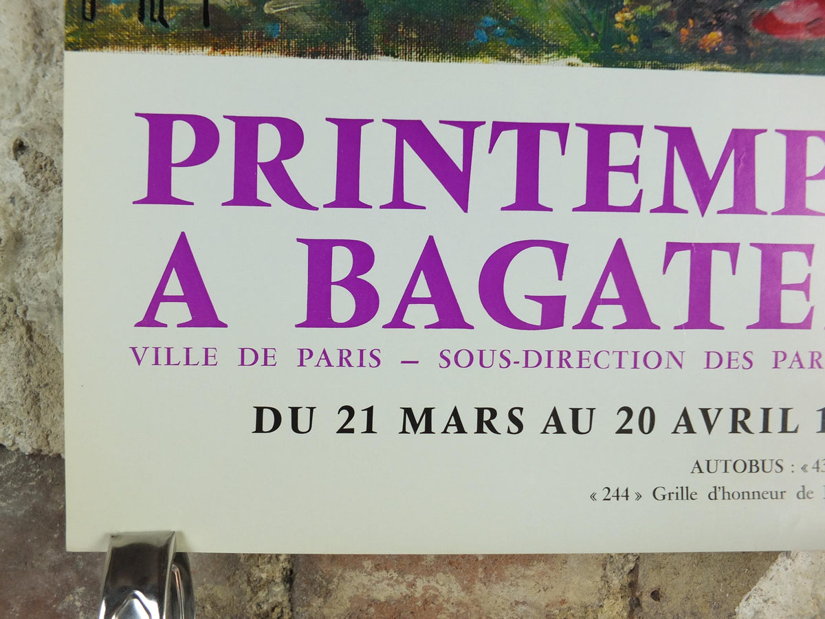 1980 Springtime in Bagatelle Poster, Tulips, Printemps a Bagatelle, Parc de Bagatelle Paris, Garden botanical flora blooms, wall art decor