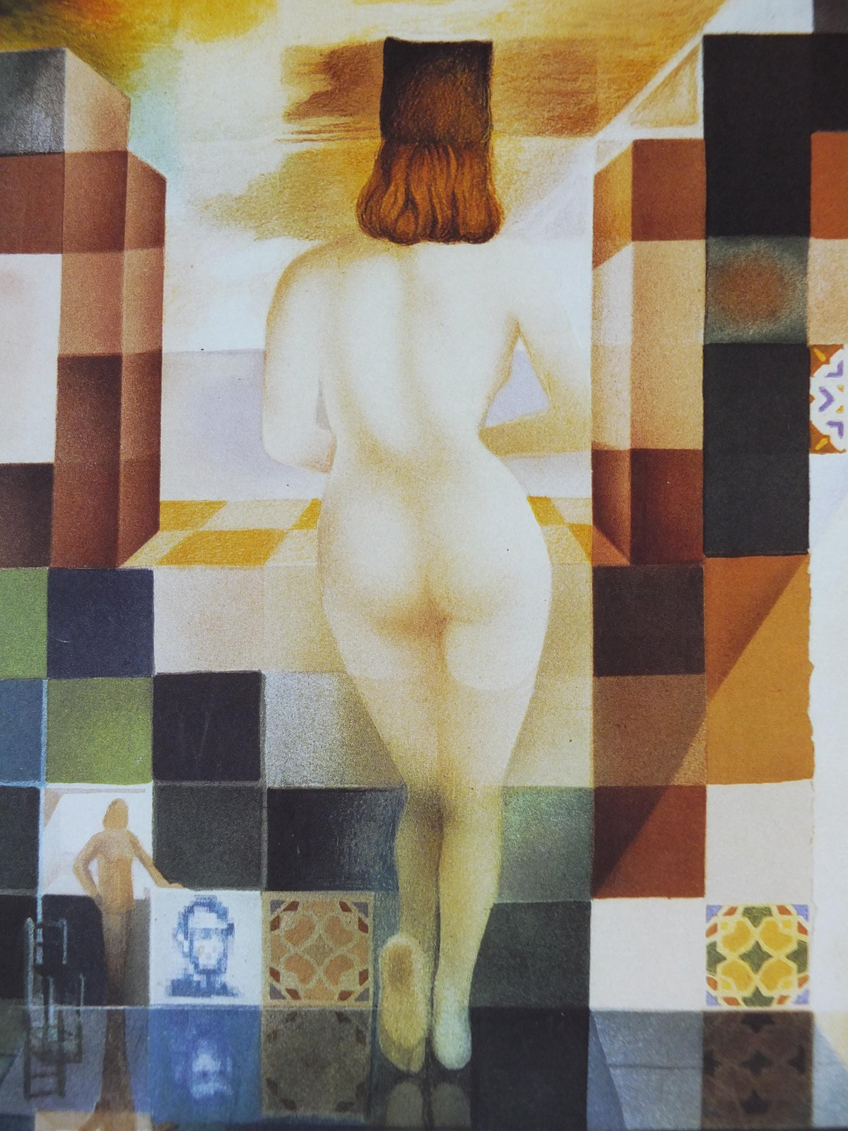 1988 Salvador Dali Poster, Gala Contemplating the Mediterranean Sea Abraham Lincoln Rothko, Neoclassic Cubism Dada Surrealism wall art decor