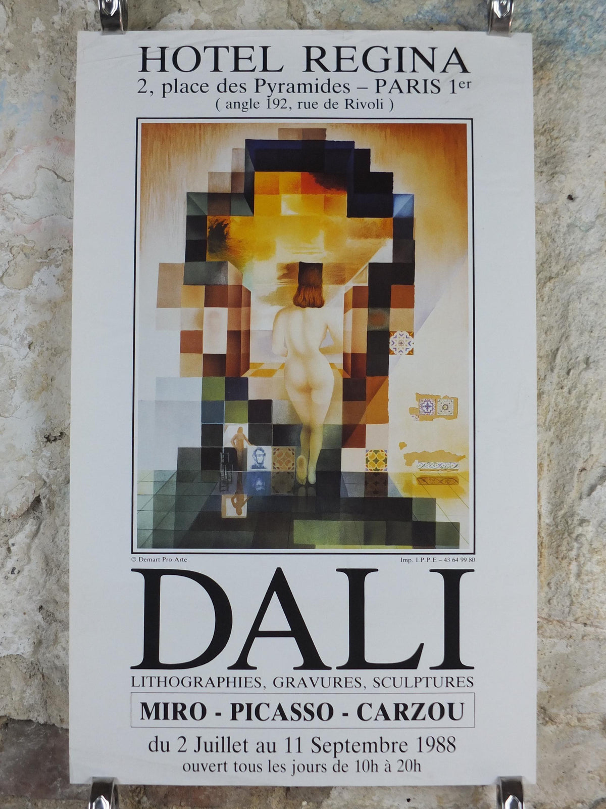 1988 Salvador Dali Poster, Gala Contemplating the Mediterranean Sea Abraham Lincoln Rothko, Neoclassic Cubism Dada Surrealism wall art decor