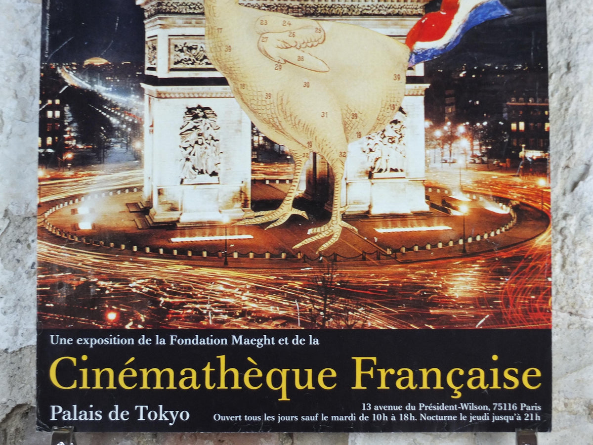 1988 Arc de Triomphe Paris Poster, Coq, French Cinema, Jacques Prévert, Palais de Tokyo, Fondation Maeght, wall art retro decor