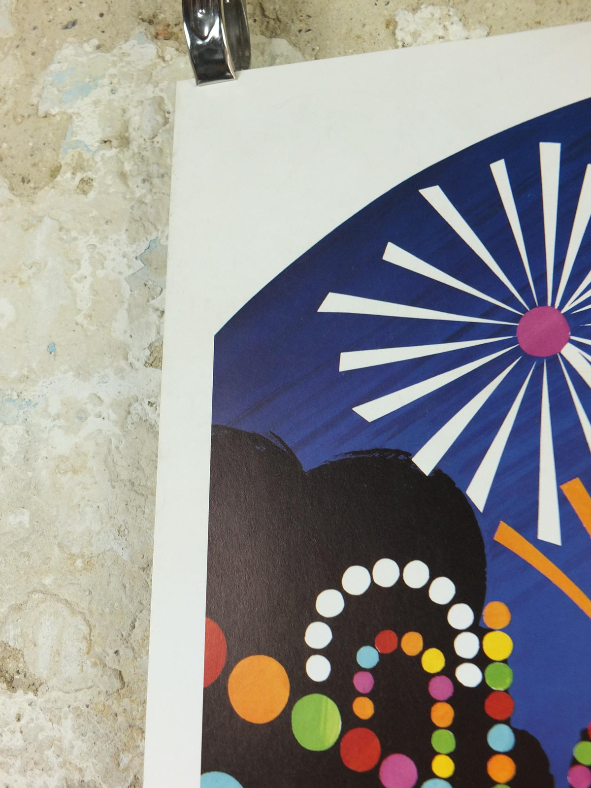 1990 Fire Festival Silkeborg Poster, Lights and Fireworks, Ildfestregatta, colourful Danish wall art decor