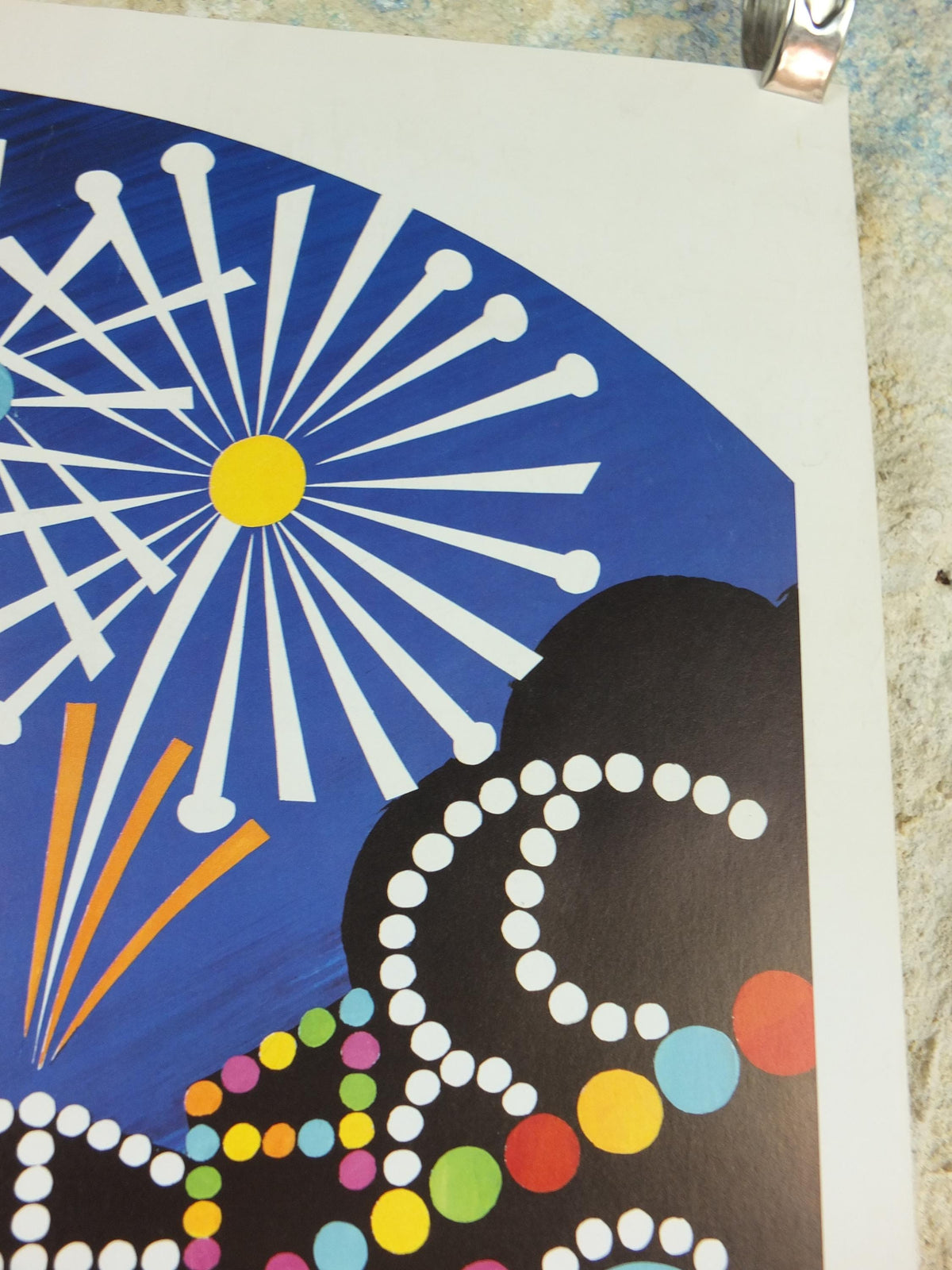 1990 Fire Festival Silkeborg Poster, Lights and Fireworks, Ildfestregatta, colourful Danish wall art decor