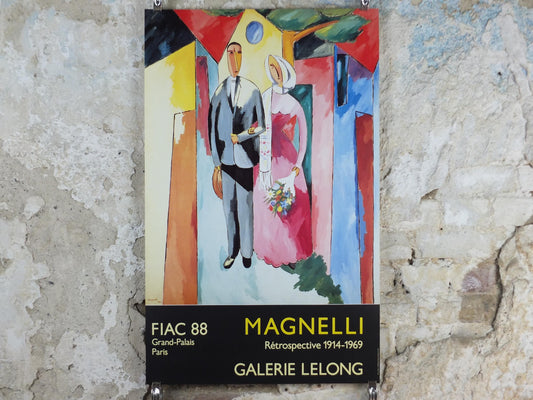1988 Alberto Magnelli Poster, Les jeunes mariés, the married couple 1914, Abstract Expressionism, gallery exhibition wall art decor