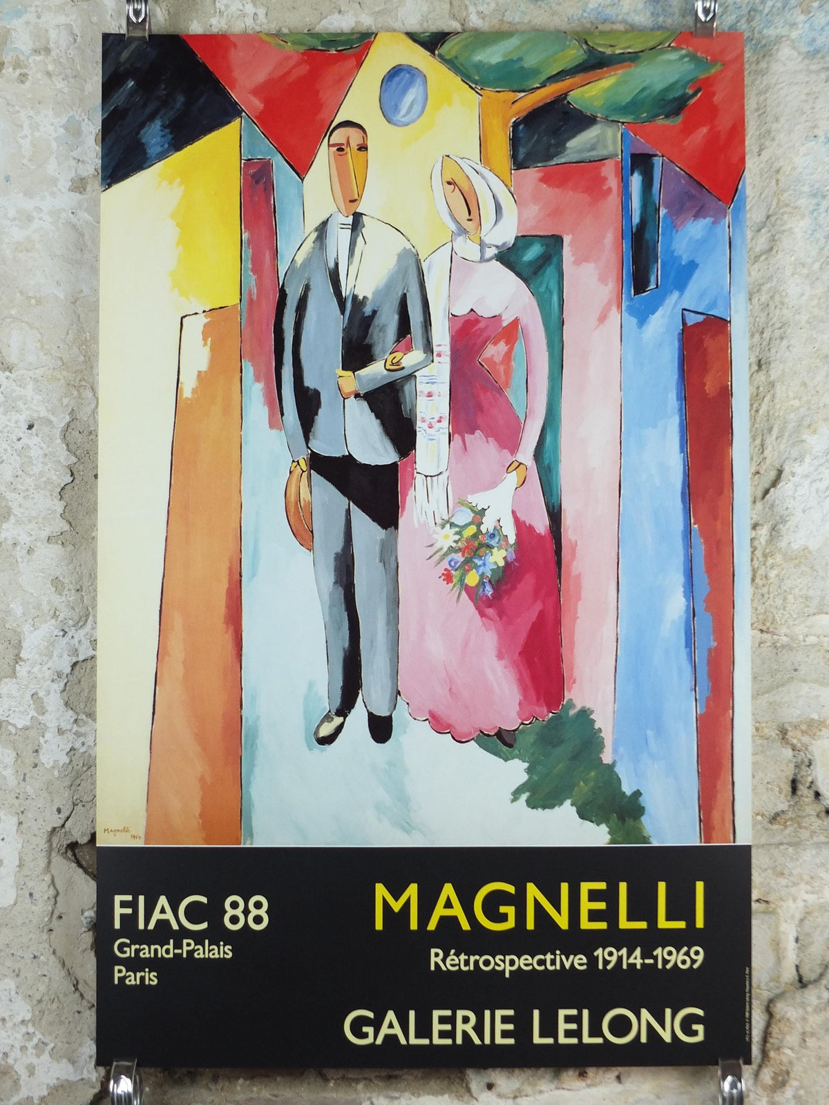 1988 Alberto Magnelli Poster, Les jeunes mariés, the married couple 1914, Abstract Expressionism, gallery exhibition wall art decor