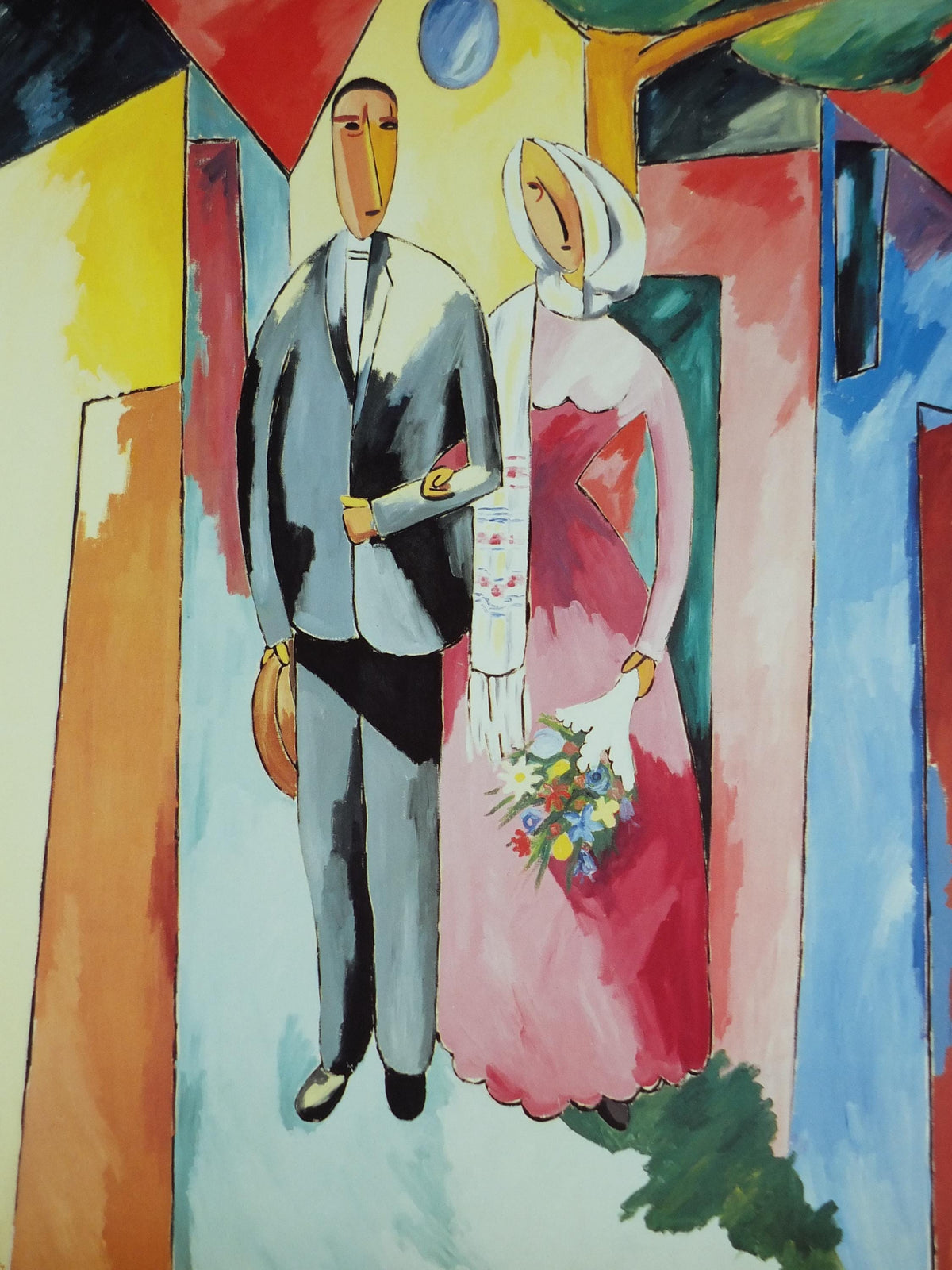 1988 Alberto Magnelli Poster, Les jeunes mariés, the married couple 1914, Abstract Expressionism, gallery exhibition wall art decor