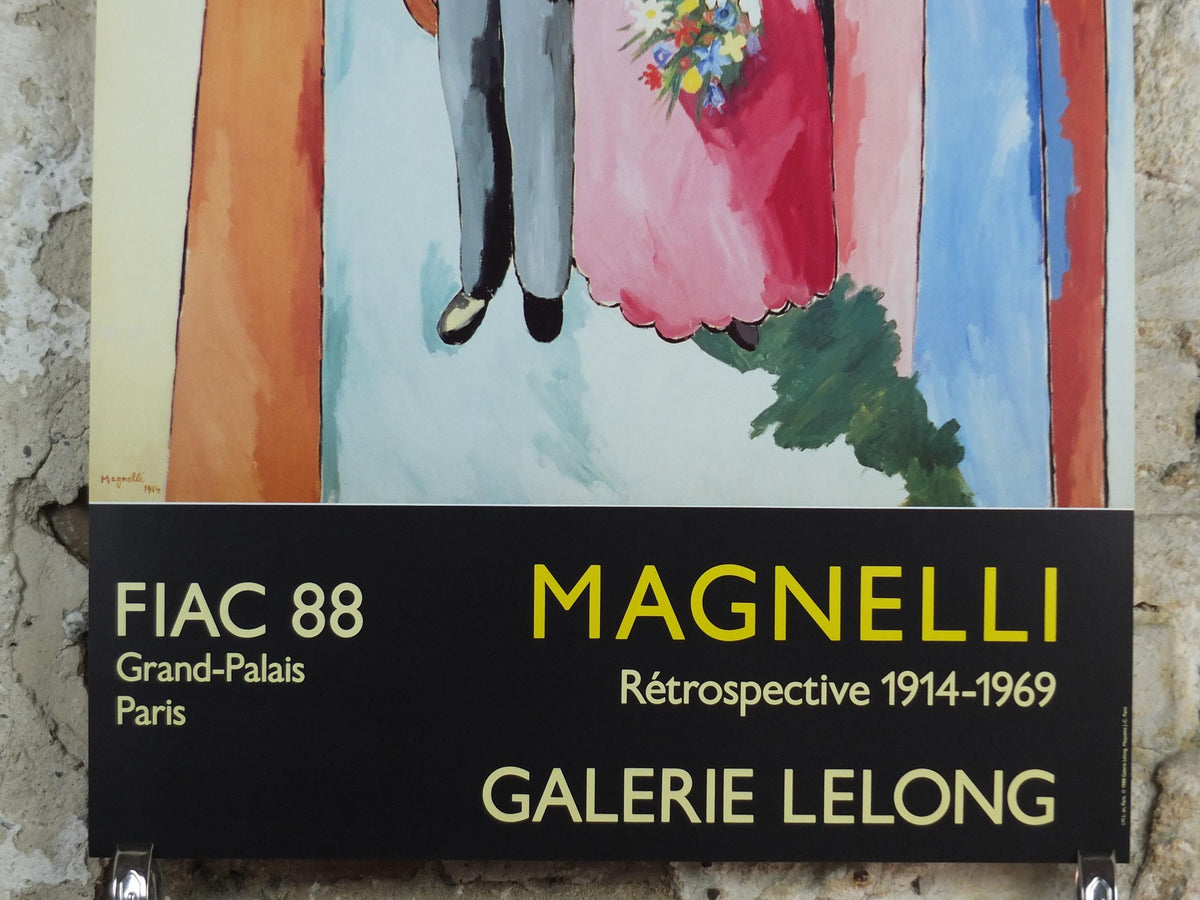 1988 Alberto Magnelli Poster, Les jeunes mariés, the married couple 1914, Abstract Expressionism, gallery exhibition wall art decor