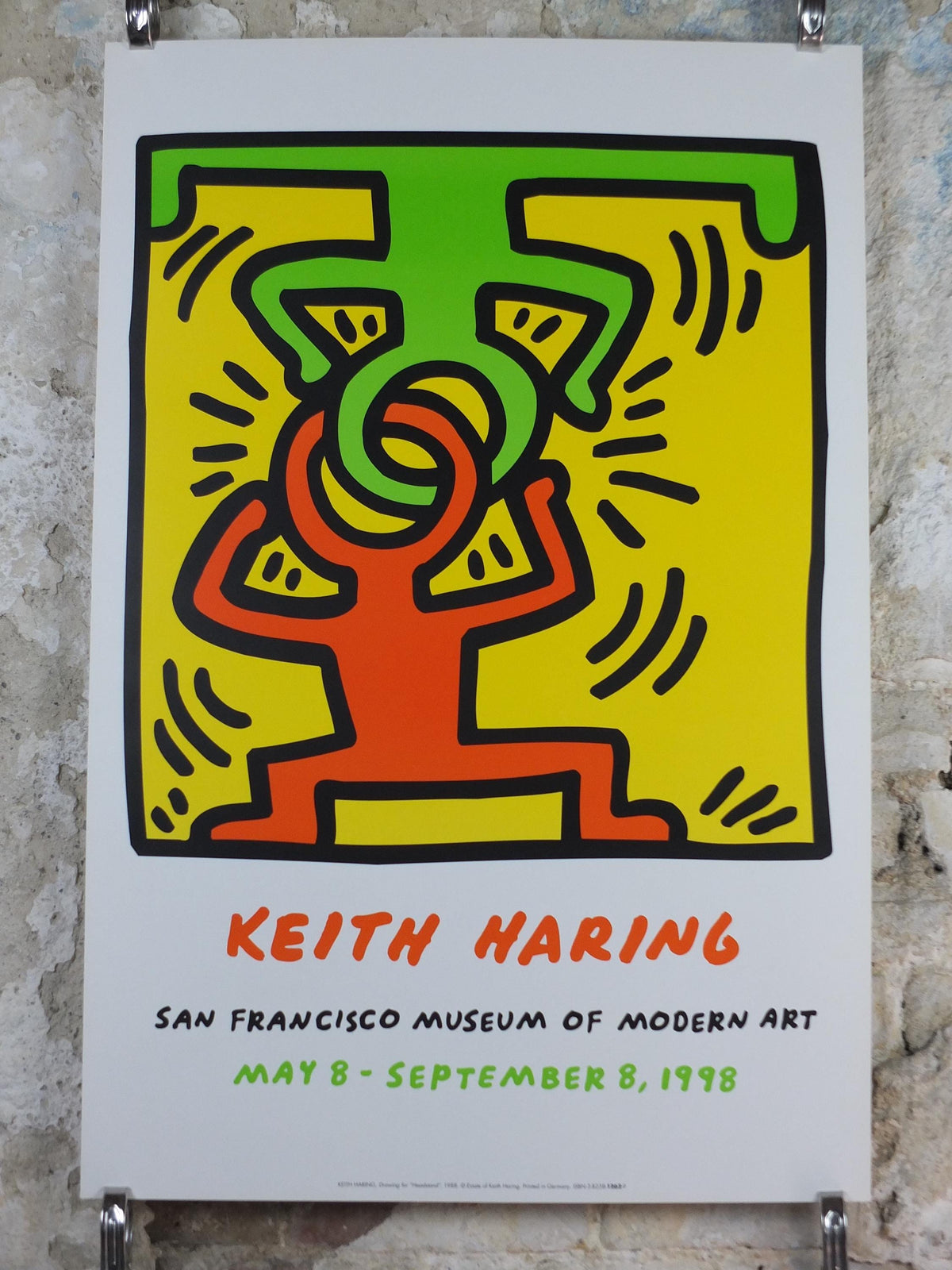 1998 Keith Haring Poster, Headstand 1988, San Francisco Museum of Modern Art, Pop Art, Street, wall art decor