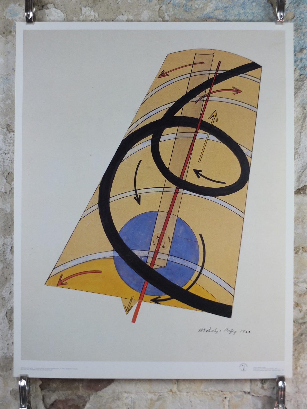1988 Bauhaus Poster, Laszlo Moholy Nagy, Kinetic-Constructive System, K VII, Kinetisch-Konstruktives System, exhibition, wall art decor