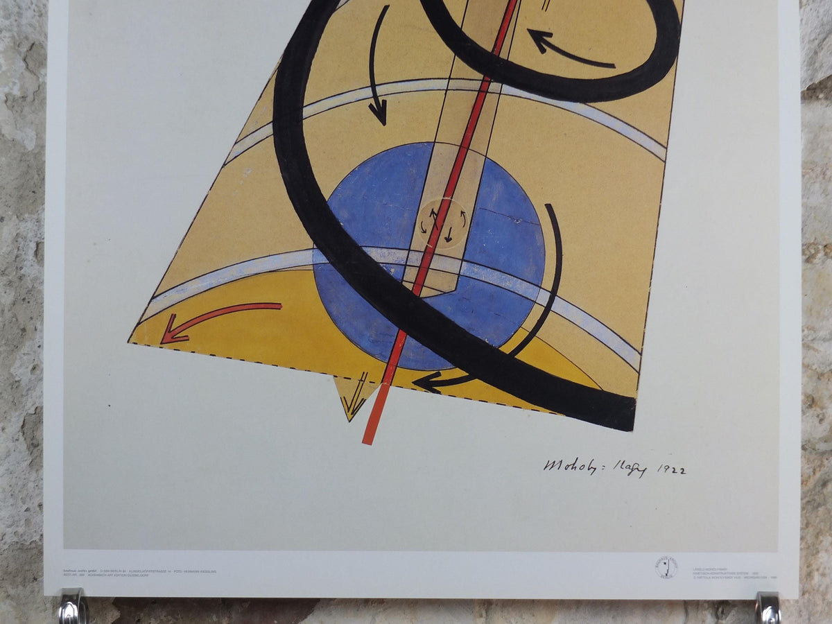 1988 Bauhaus Poster, Laszlo Moholy Nagy, Kinetic-Constructive System, K VII, Kinetisch-Konstruktives System, exhibition, wall art decor
