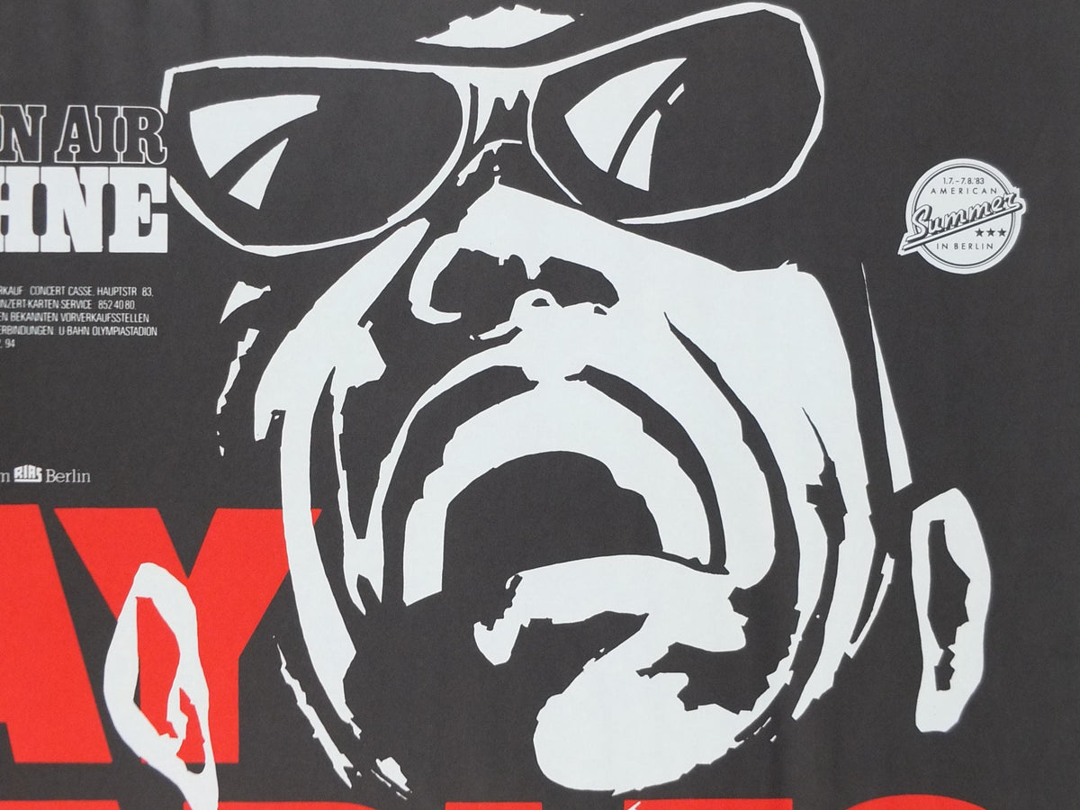 1983 Ray Charles Poster, American Summer in Berlin, Open Air Waldbühne, with The Raelettes + Big Band + Orchestra, Music wall art decor