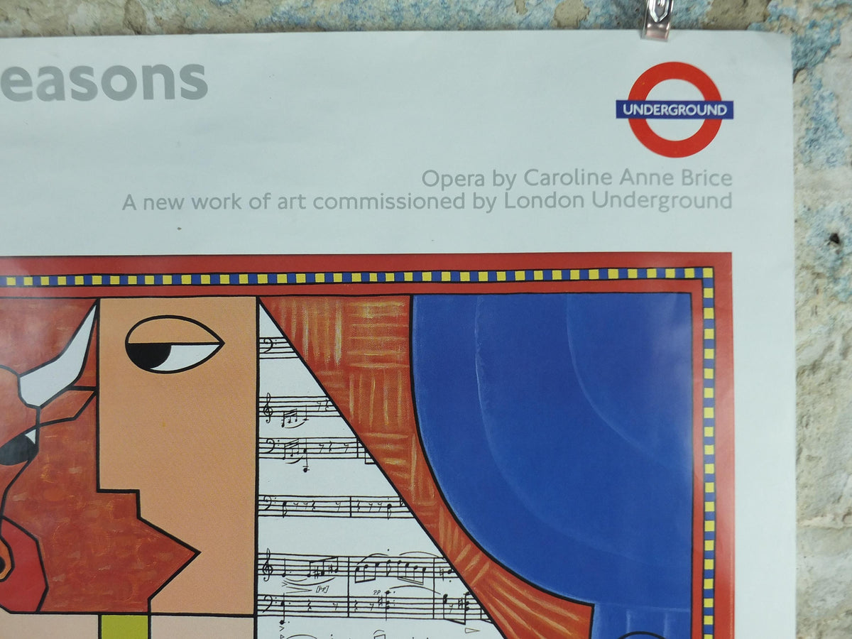 1992 Tube London Underground Poster, Covent Garden, A Garden for All Seasons, by Caroline Anne Brice, travel history, wall art decor