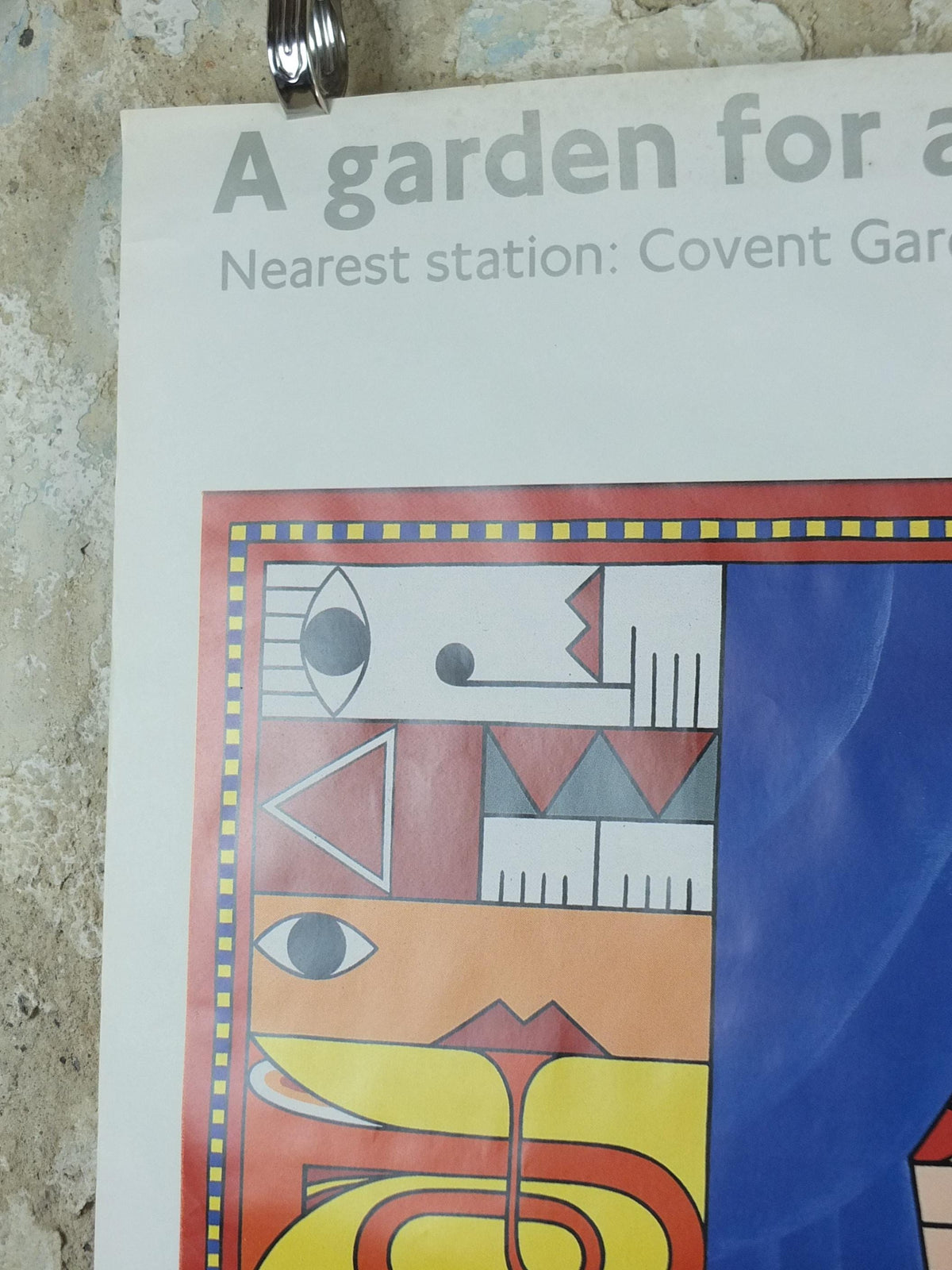 1992 Tube London Underground Poster, Covent Garden, A Garden for All Seasons, by Caroline Anne Brice, travel history, wall art decor