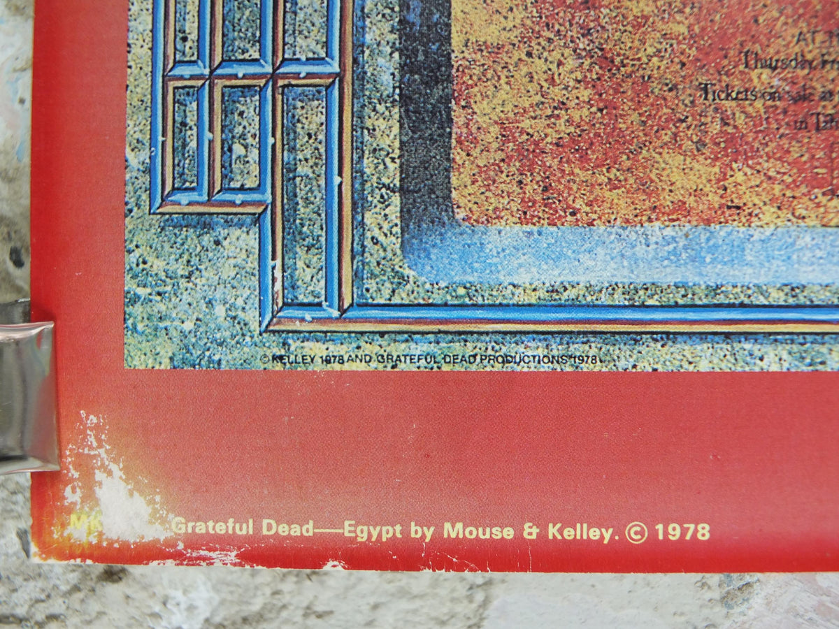 1978 Grateful Dead Poster, Egypt 1978, Pyramids, by Stanley Mouse and Alton Kelley, music wall art decor