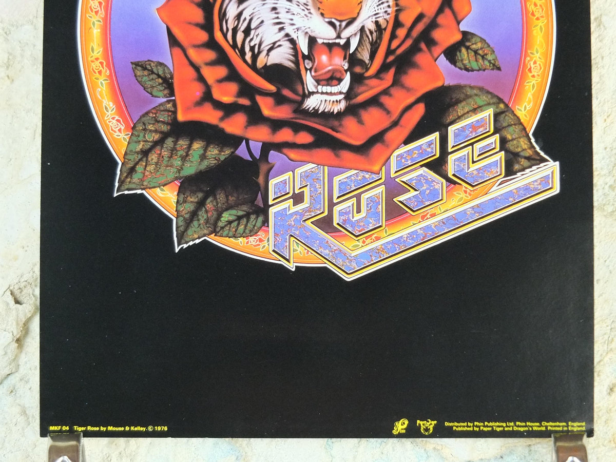 1976 Grateful Dead Poster, Robert Hunter and Jerry Garcia, Tiger Rose, by Stanley Mouse and Alton Kelley, music wall art decor
