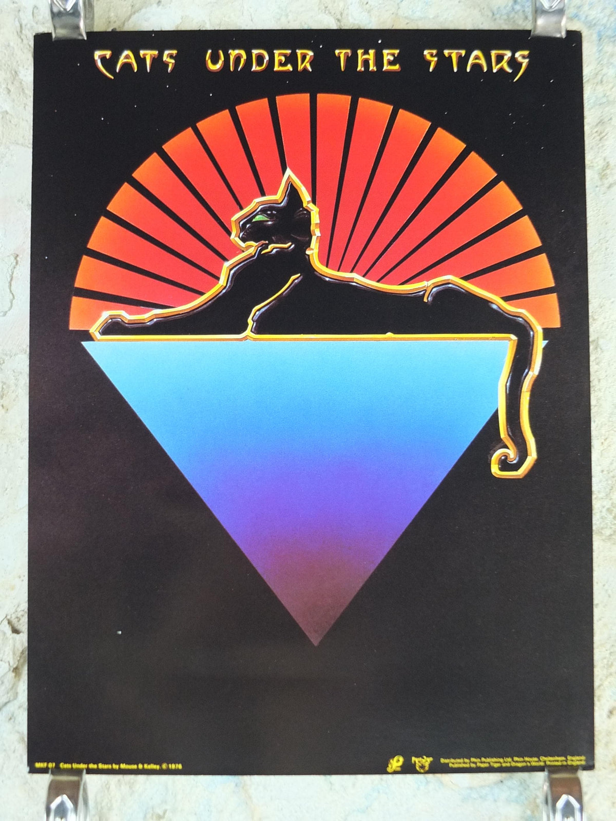1976 Jerry Garcia Band Poster, Cats under the Stars, Sphinx, by Stanley Mouse and Alton Kelley, music wall art decor