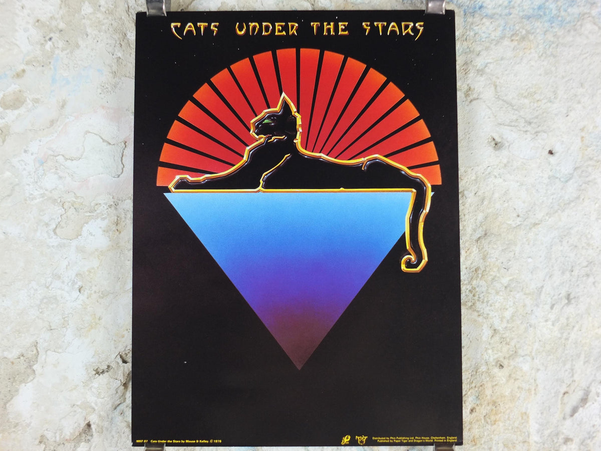 1976 Jerry Garcia Band Poster, Cats under the Stars, Sphinx, by Stanley Mouse and Alton Kelley, music wall art decor
