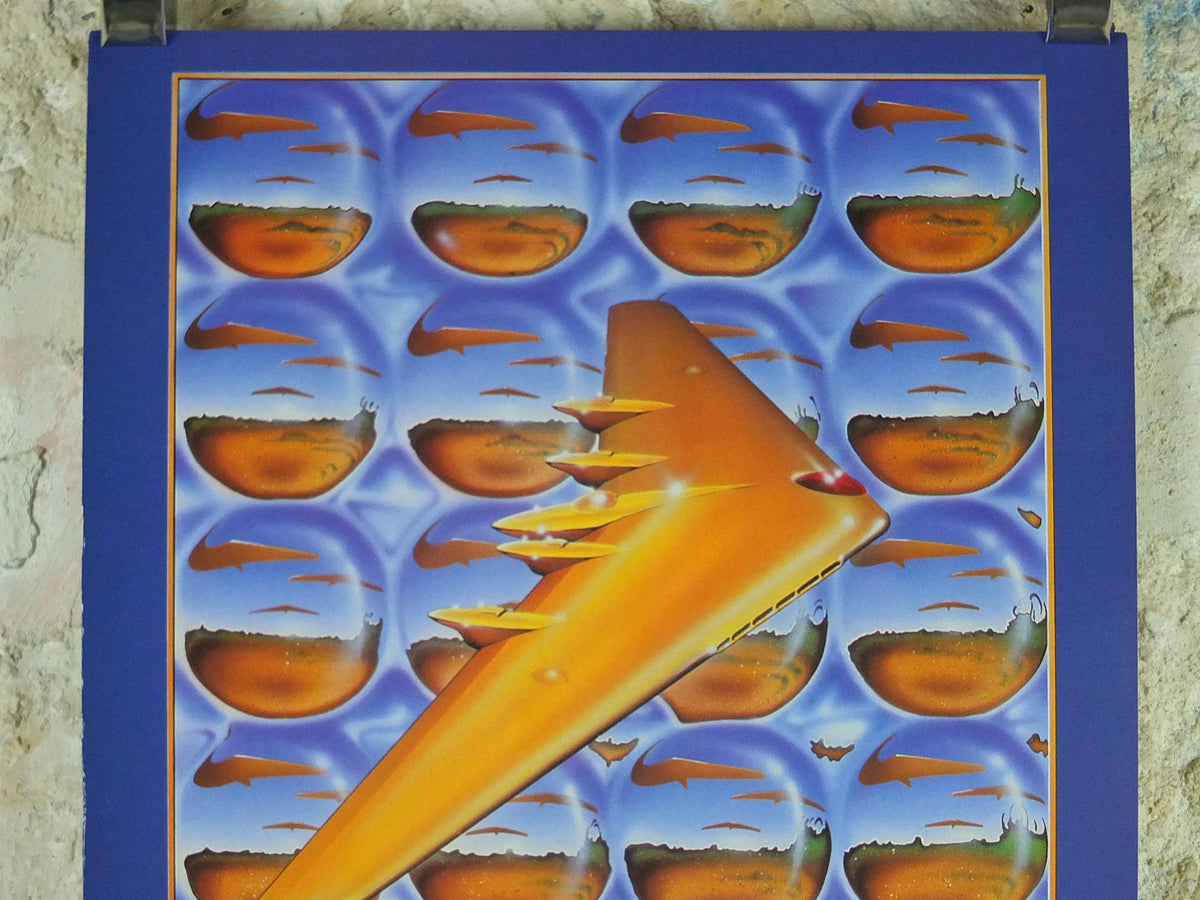 1976 Paul McCartney Wings Poster, Wings over America, Beatles, by Stanley Mouse and Alton Kelley, music wall art decor