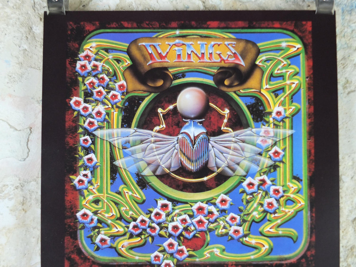 1977 Paul McCartney Wings Poster, In Concert, Beatles, by Stanley Mouse and Alton Kelley, music wall art decor