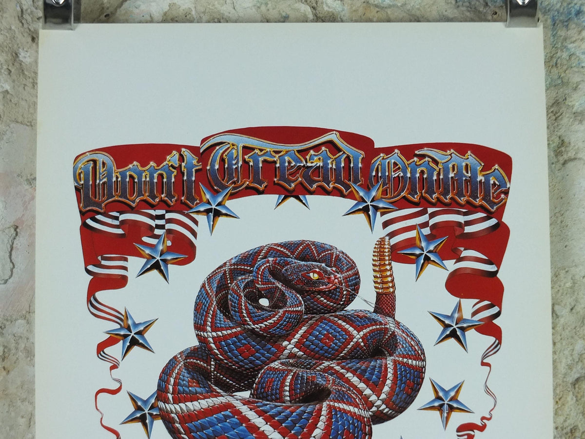 1976 American Bi-Centennial Poster, USA Dont Tread on Me 1776, American Revolution, by Stanley Mouse and Alton Kelley, music wall art decor