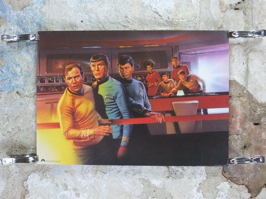 1992 Star Trek Crew Poster, USS Enterprise, by Drew Struzan, William Shatner, Paramount Pictures, wall art cinema film memorabilia