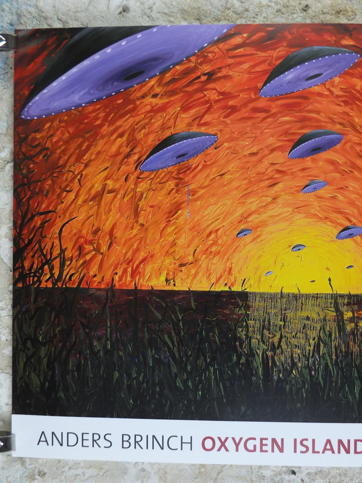 2008 Anders Brinch Poster, UFOs, Unidentified Flying Objects, Oxygen Islands, Science Fiction, pop art, gallery exhibition wall art decor
