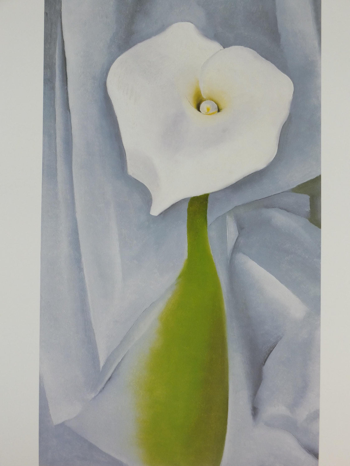 1998 Georgia O'Keeffe Poster, Calla Lily on Grey 1928, American modernism, Precisionism, gallery exhibition wall art decor