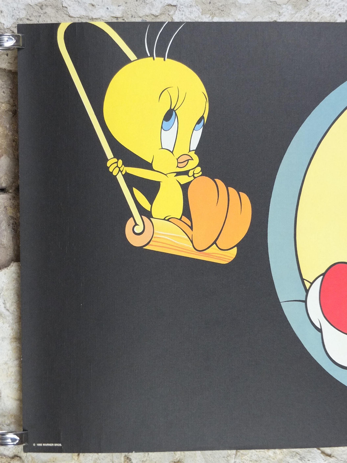 1995 Sylvester the Cat and Tweety Bird Poster, Looney Tunes and Merrie Melodies by Warner Bros, cartoon and comic wall art decor