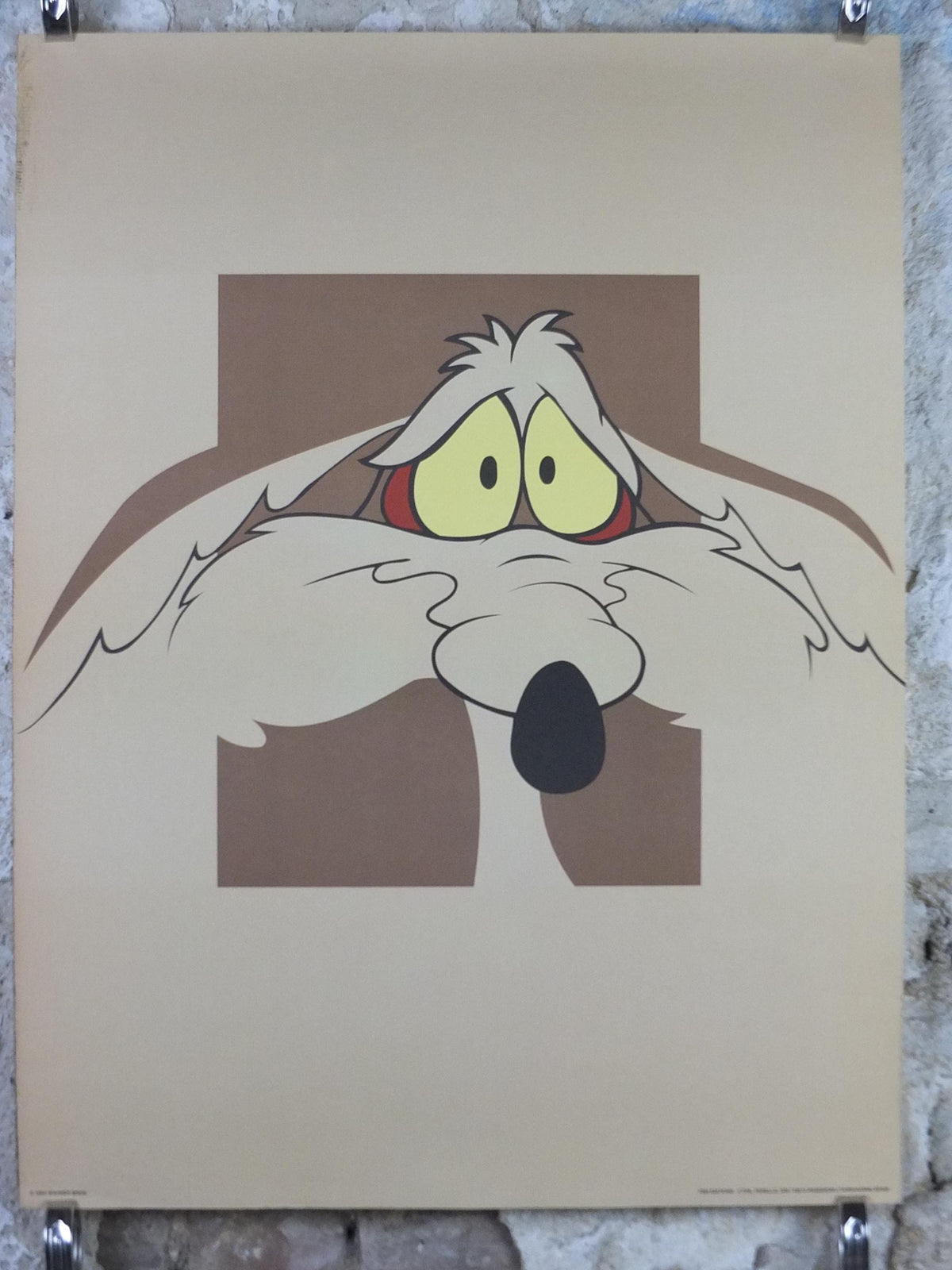1994 Wile E. Coyote Poster, Roadrunner, Looney Tunes and Merrie Melodies by Warner Bros, cartoon and comic wall art decor