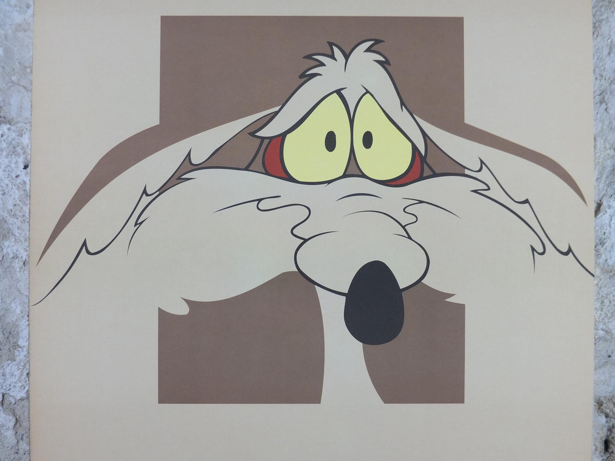 1994 Wile E. Coyote Poster, Roadrunner, Looney Tunes and Merrie Melodies by Warner Bros, cartoon and comic wall art decor