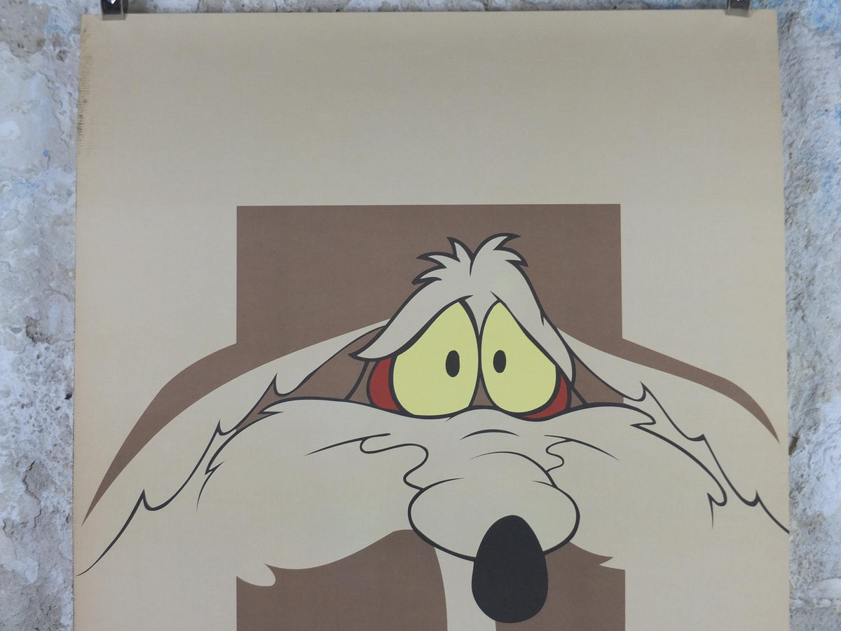 1994 Wile E. Coyote Poster, Roadrunner, Looney Tunes and Merrie Melodies by Warner Bros, cartoon and comic wall art decor