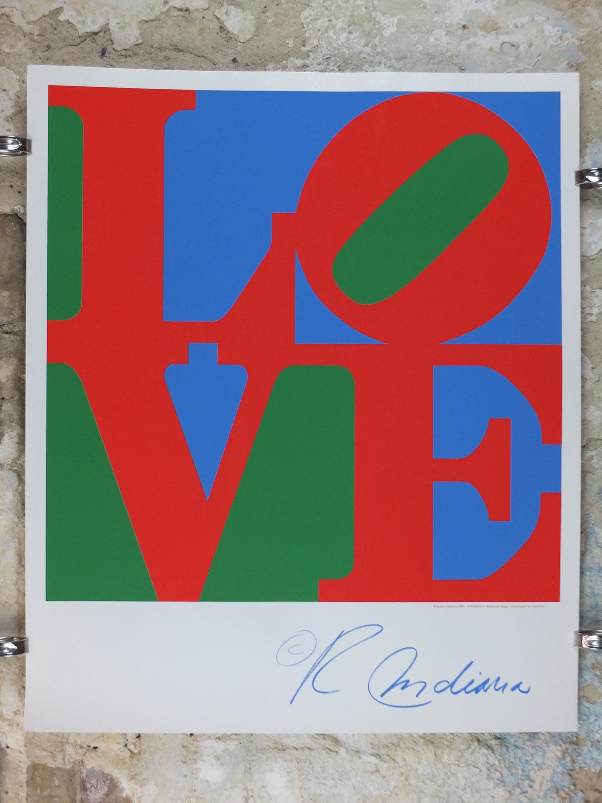 2002 Robert Indiana Poster, LOVE, Red - Blue - Green, Pop Art, Expressionism, Modernism, gallery wall art decor