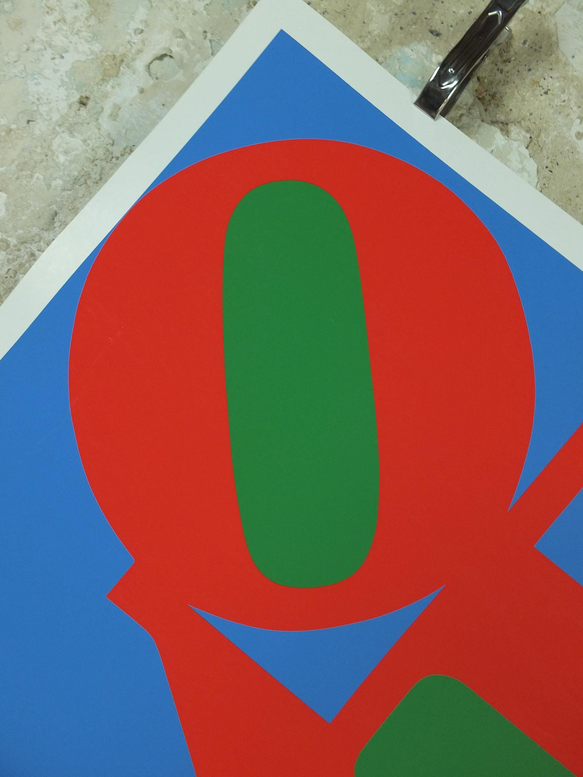 2002 Robert Indiana Poster, LOVE, Red - Blue - Green, Pop Art, Serigraph, Modernism, gallery wall art decor