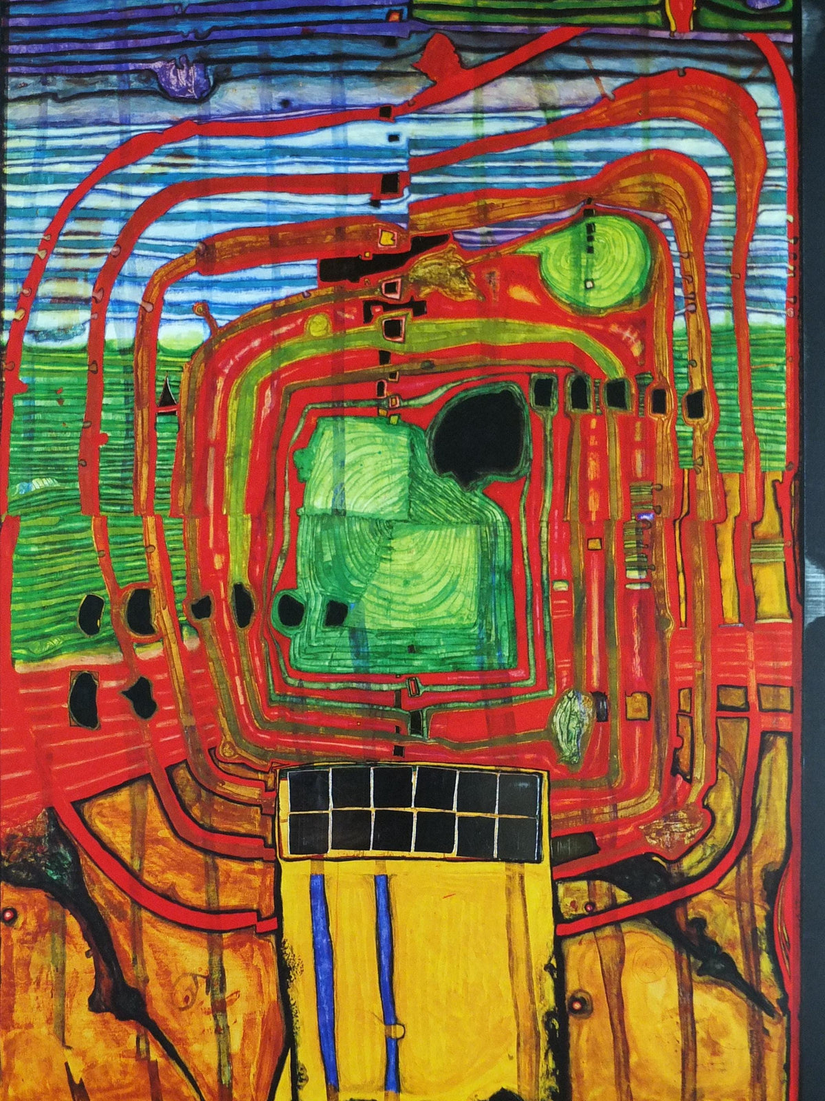 1984 Friedensreich Hundertwasser Poster, Hommage au Tachisme, 1983 VII World Congress of Psychiatry, Vienna, Austria, wall art decor