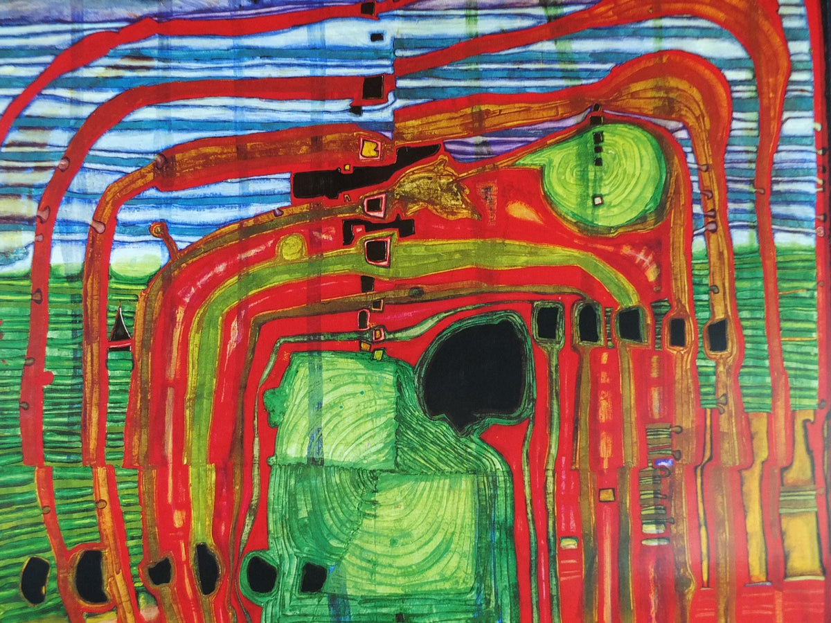 1984 Friedensreich Hundertwasser Poster, Hommage au Tachisme, 1983 VII World Congress of Psychiatry, Vienna, Austria, wall art decor