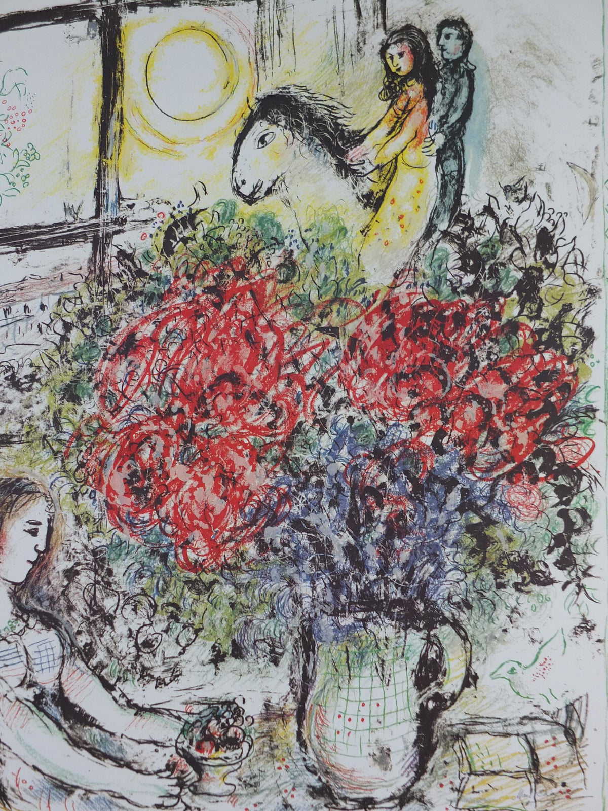 1974 Marc Chagall Poster, The Ride 1970, La Chevauchée, Pace Columbus Ohio, Cubism and Expressionism, gallery exhibition, wall art decor