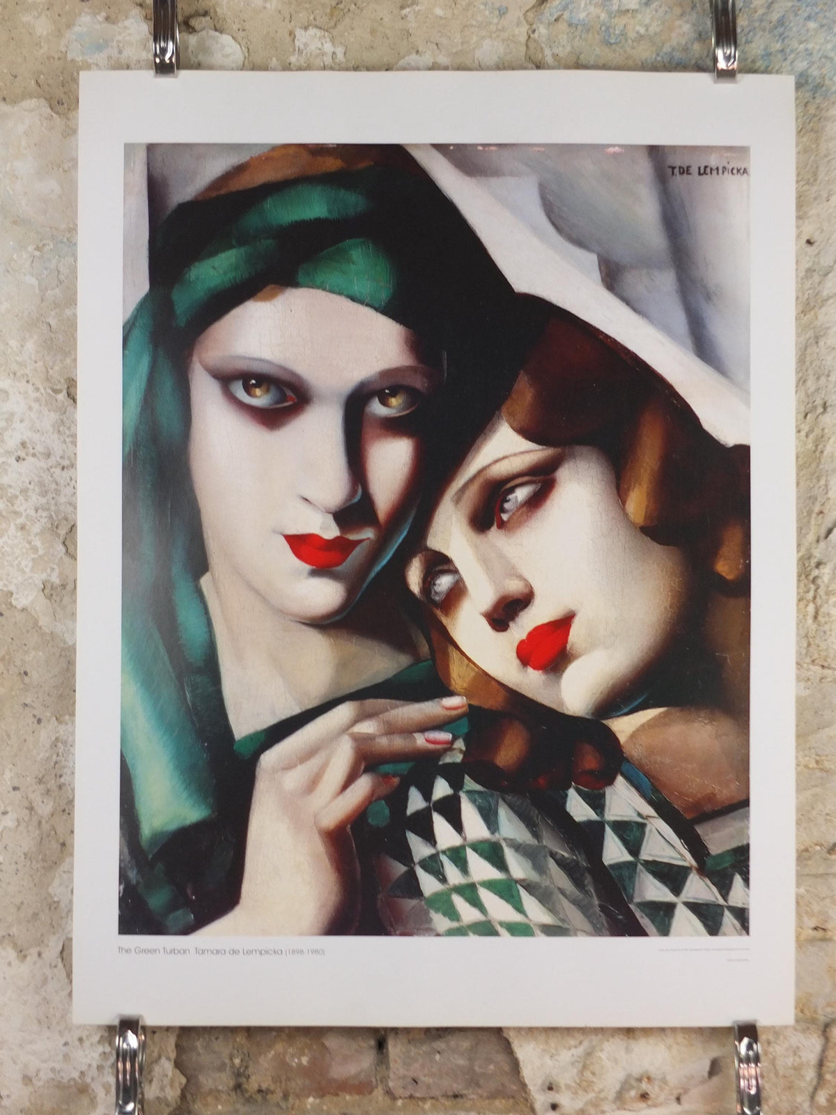 1994 Tamara de Lempicka Poster, The Green Turban 1930, Art Deco Nouveau cubism neoclassical gallery exhibition, wall art decor