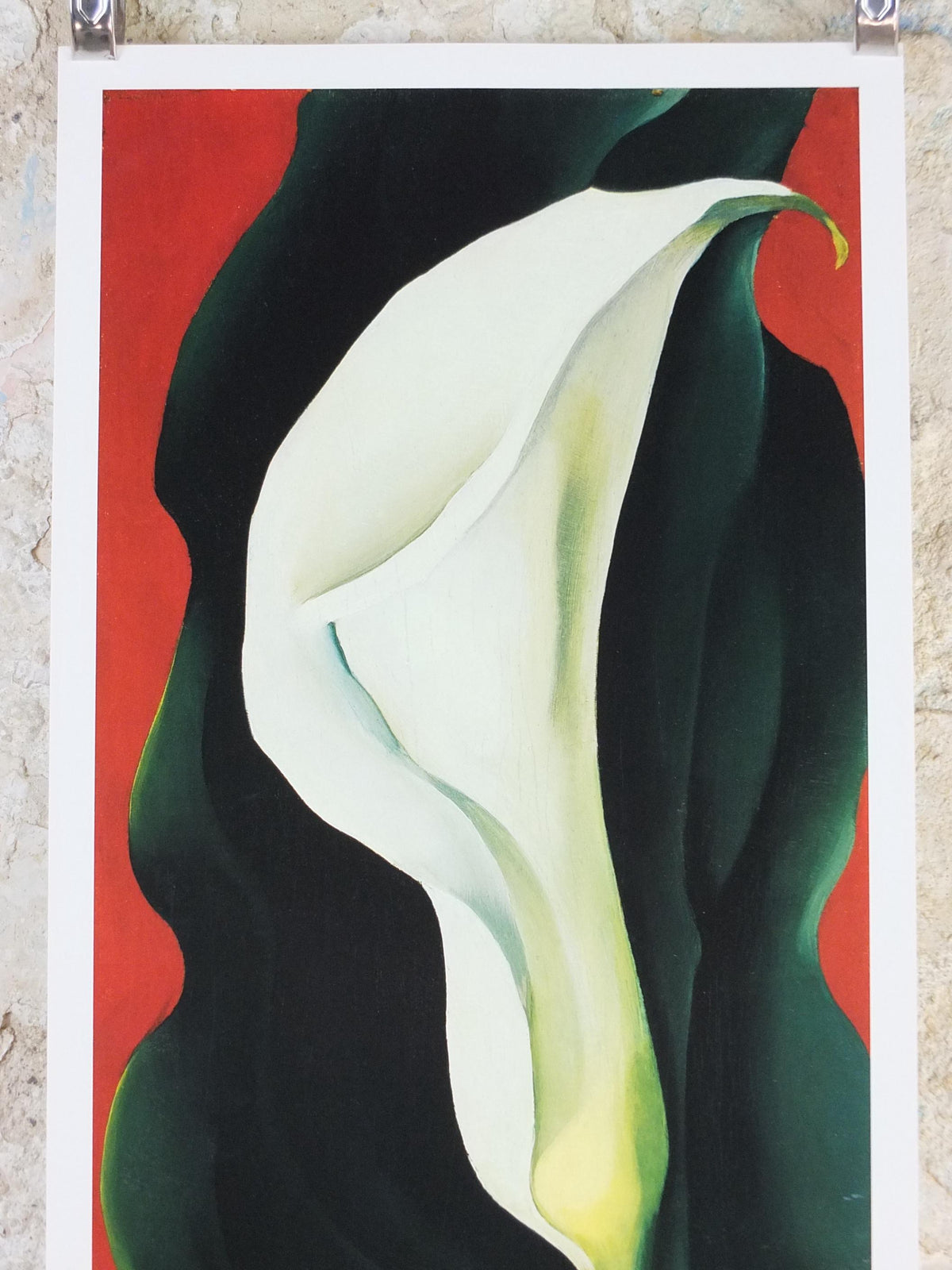 2000 Georgia O'Keeffe Poster, Single Lily with Red 1928, American modernism, Precisionism, gallery exhibition wall art decor