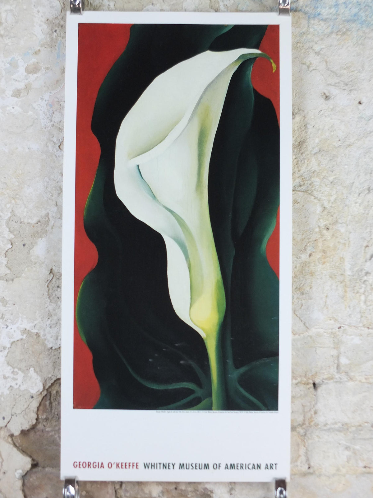 2000 Georgia O'Keeffe Poster, Single Lily with Red 1928, American modernism, Precisionism, gallery exhibition wall art decor