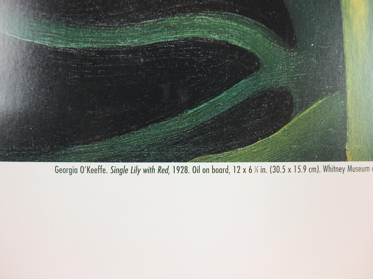 2000 Georgia O'Keeffe Poster, Single Lily with Red 1928, American modernism, Precisionism, gallery exhibition wall art decor