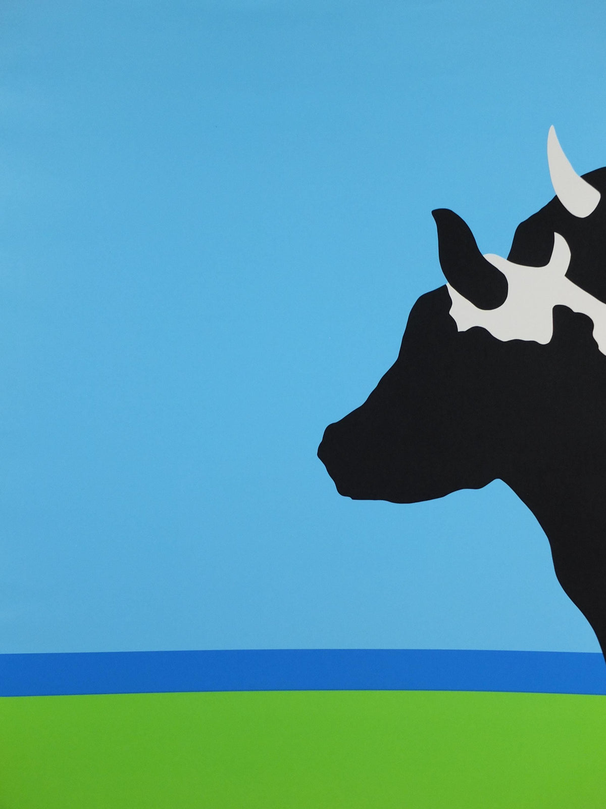1977 Livestock Poster, Cows and Steers, Beef, Ole Kortzau, Cows on Vejlerne, artist gallery exhibition, wall art decor