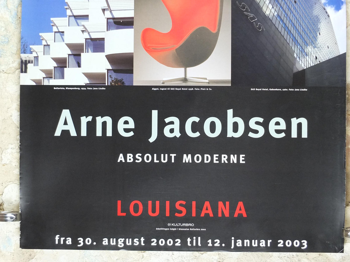 2002 Arne Jacobsen Poster, Absolut Modern, egg chair, Danish 1950s Design, Scandanavian, Louisiana Museum of Modern Art, wall art decor