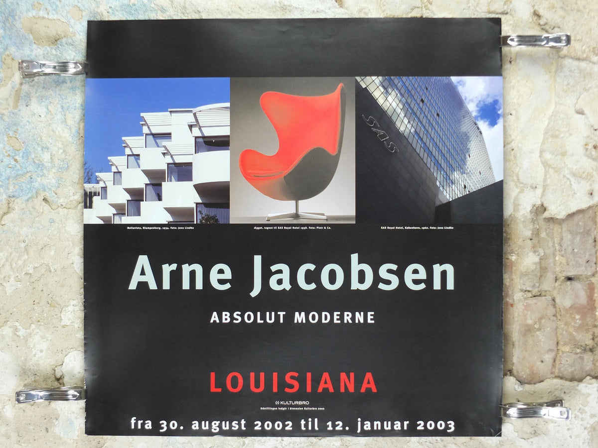 2002 Arne Jacobsen Poster, Absolut Modern, egg chair, Danish 1950s Design, Scandanavian, Louisiana Museum of Modern Art, wall art decor