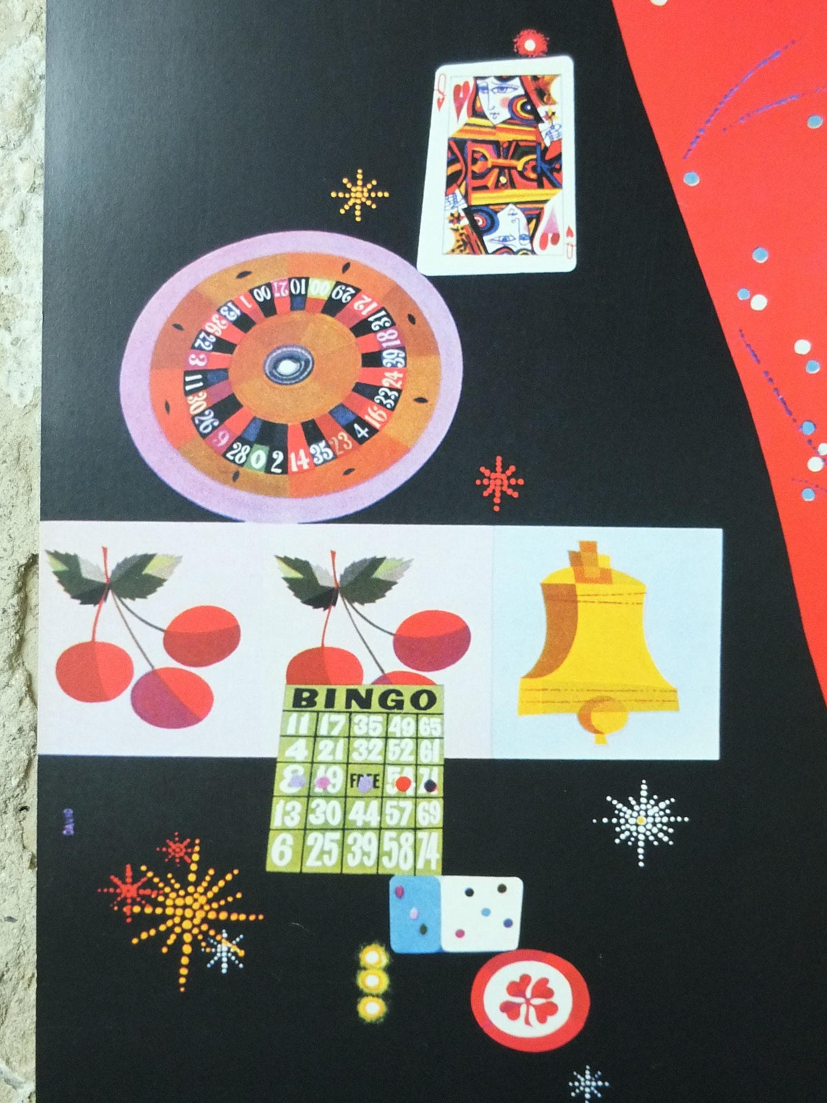 2004 Las Vegas Poster, Showgirl, gaming in the desert, Fly TWA, David Klein, travel wall art decor